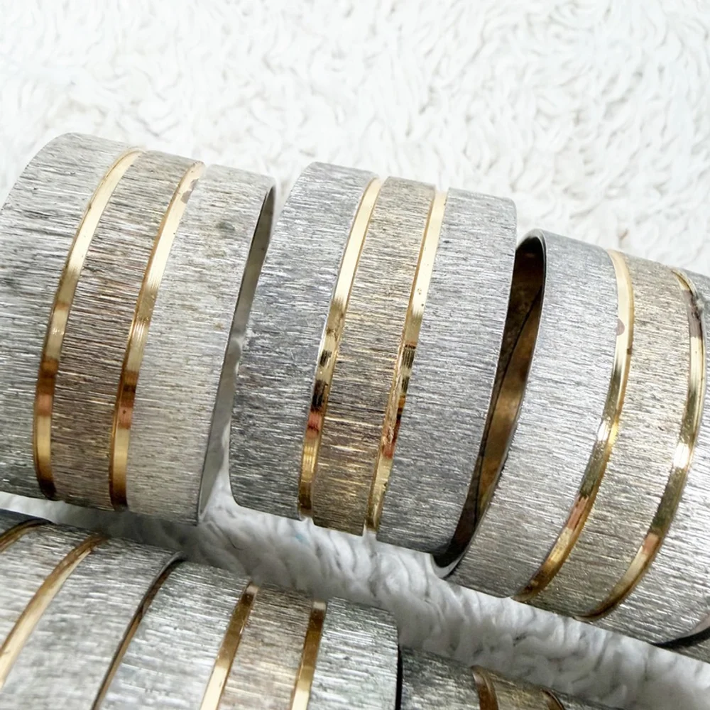 Mariposa Silver & Gold Napkin Rings Set of 8
